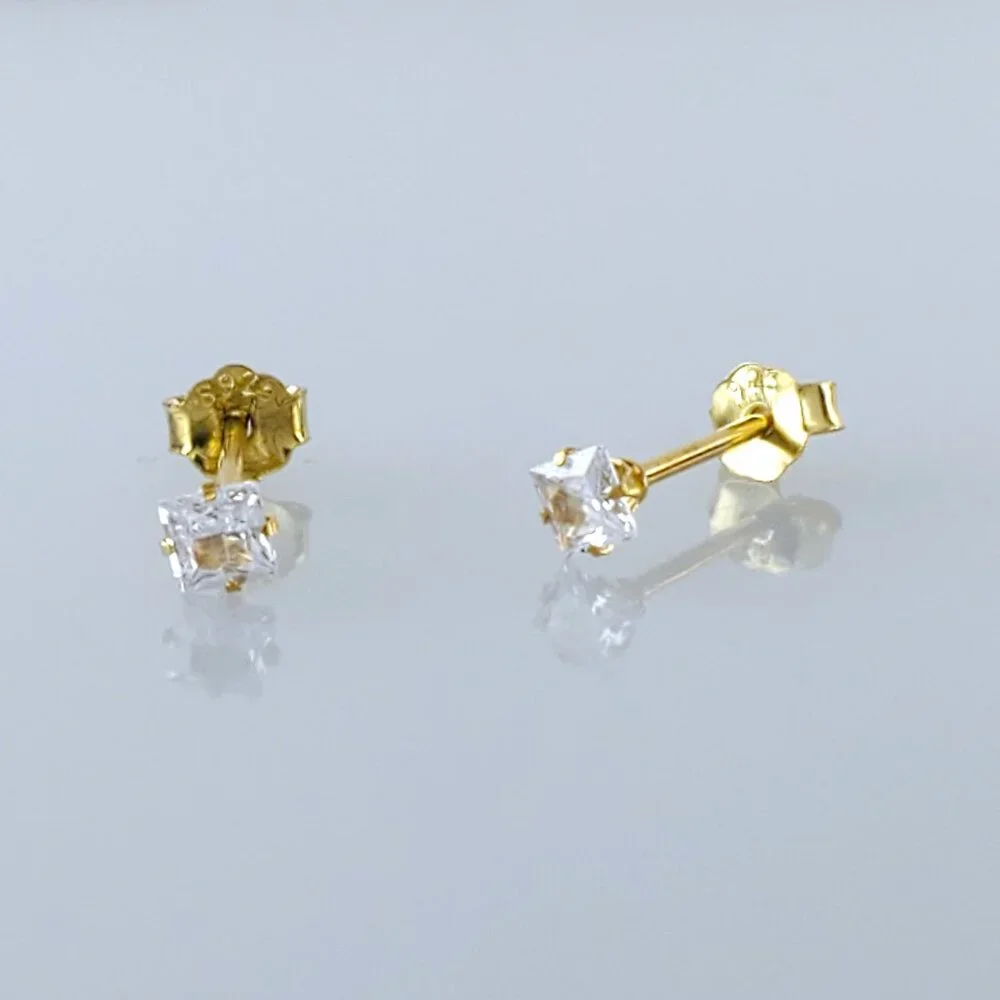 3mm Womens 14K Gold 1ct Diamond Stud Earrings 14K Silver Ladies Studs Jewelry